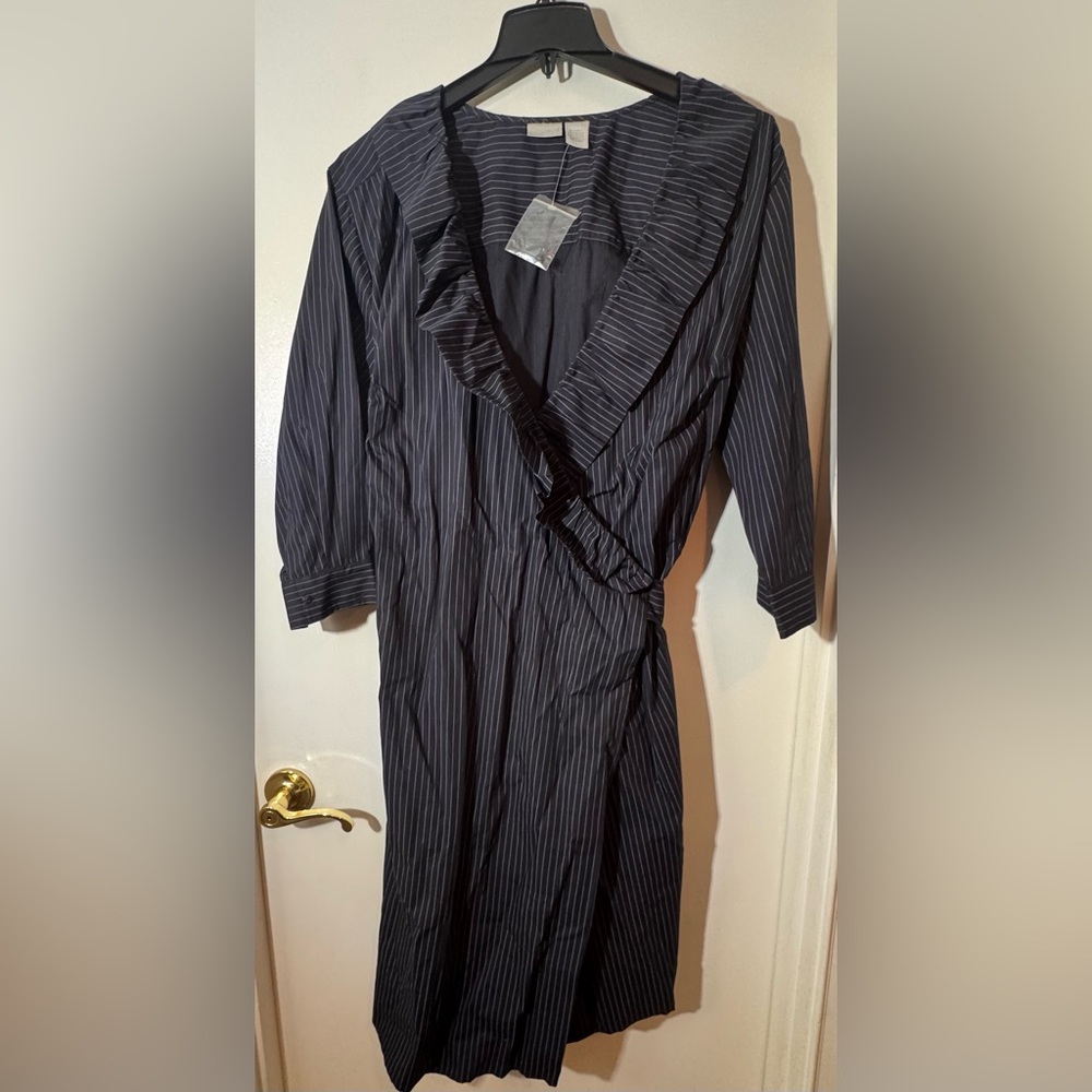 Spiegel Blue Gray V-neck Dolman Sleeve Sheath Dress